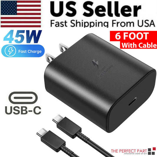 45W USB-C Super Fast Wall Charger + 6FT Cable for Samsung Galaxy S25 S24 S23 S22