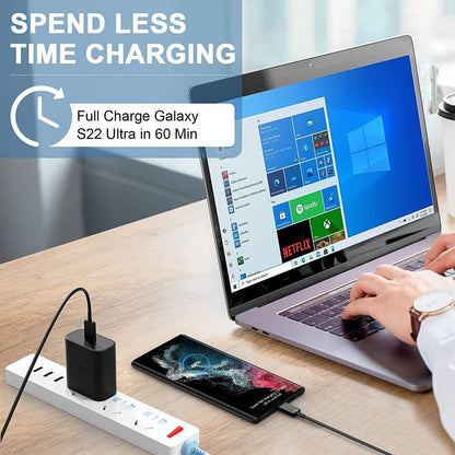 45W USB-C Super Fast Wall Charger + 6FT Cable for Samsung Galaxy S25 S24 S23 S22